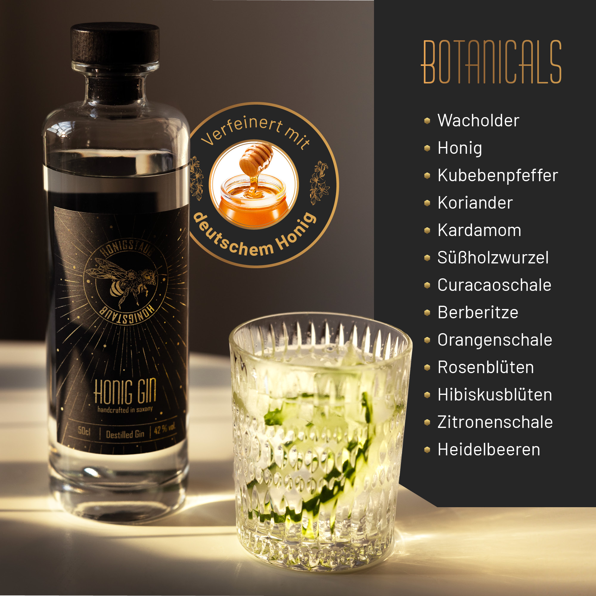 Honigstaub Honig Gin 50cl 