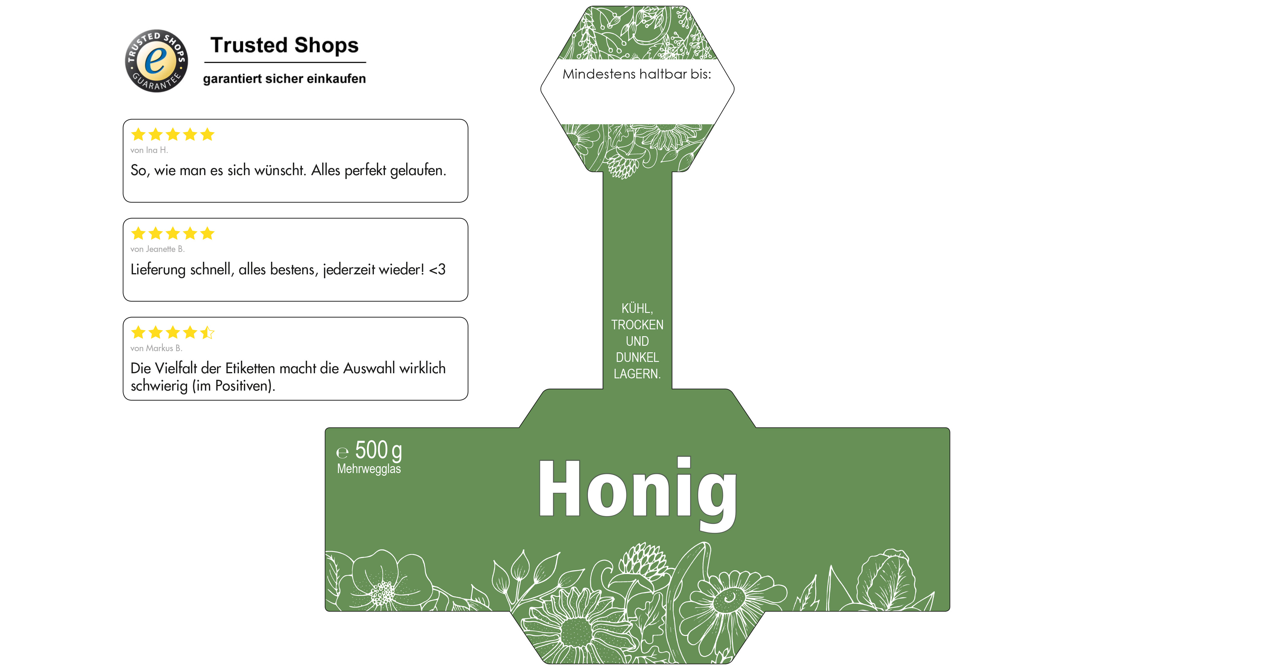 Honigetikett modern Nr.08 A 500g