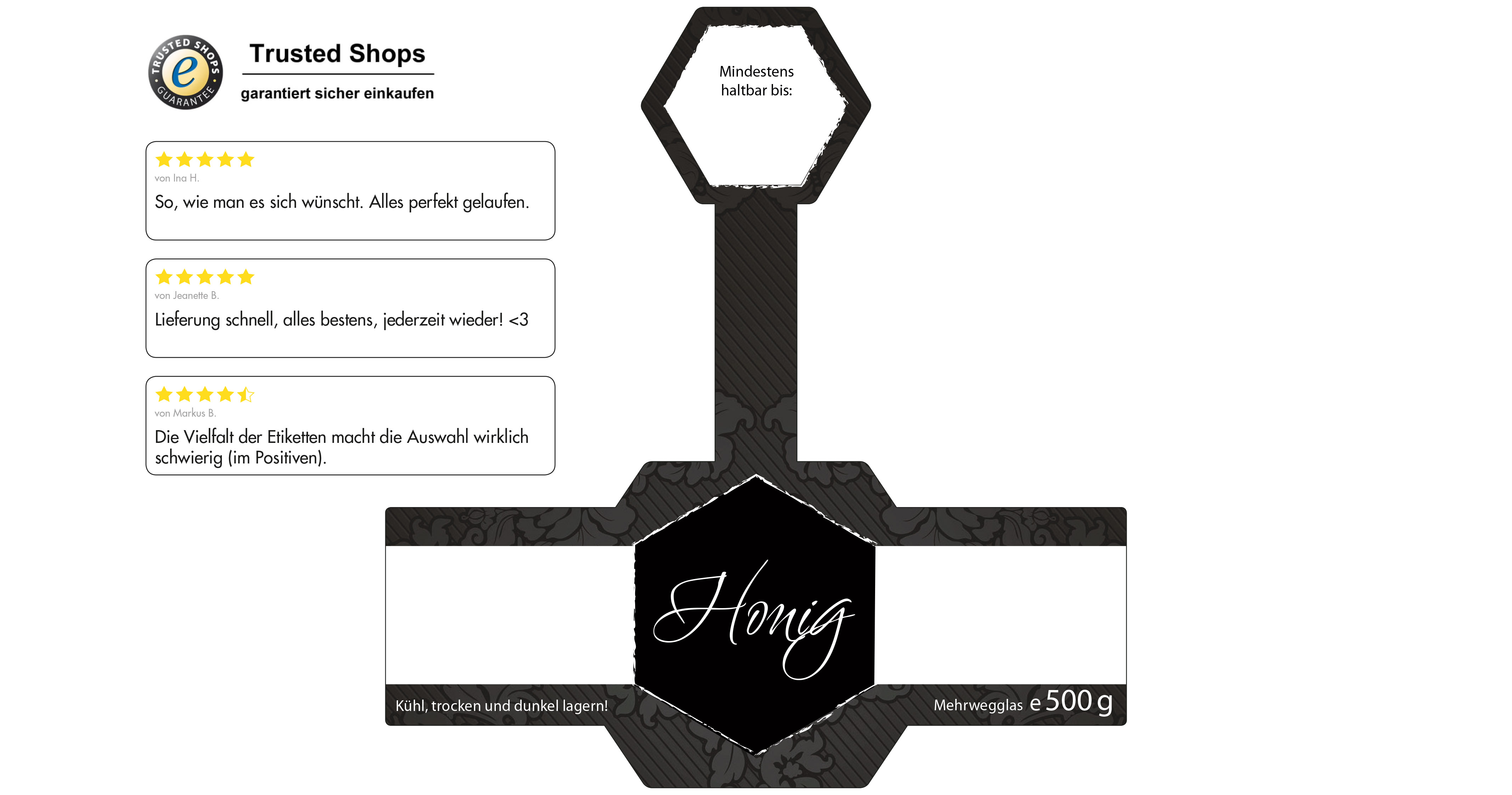 Honigetikett modern Nr.33 A 500g