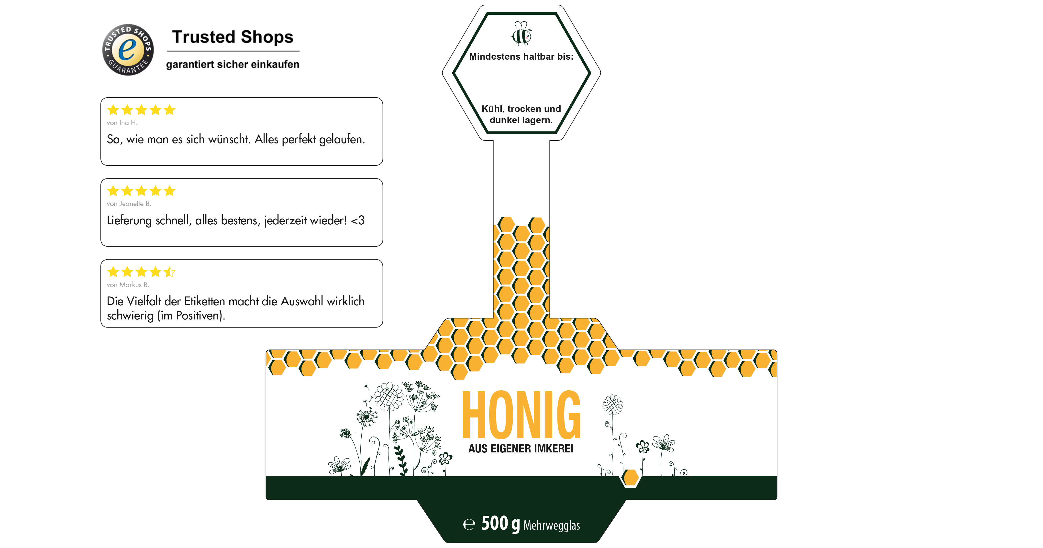 Honigetikett modern Nr.39 A 500g